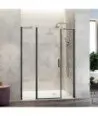 Paroi de douche avant noire 2 fixes + 1 porte avant Nardi