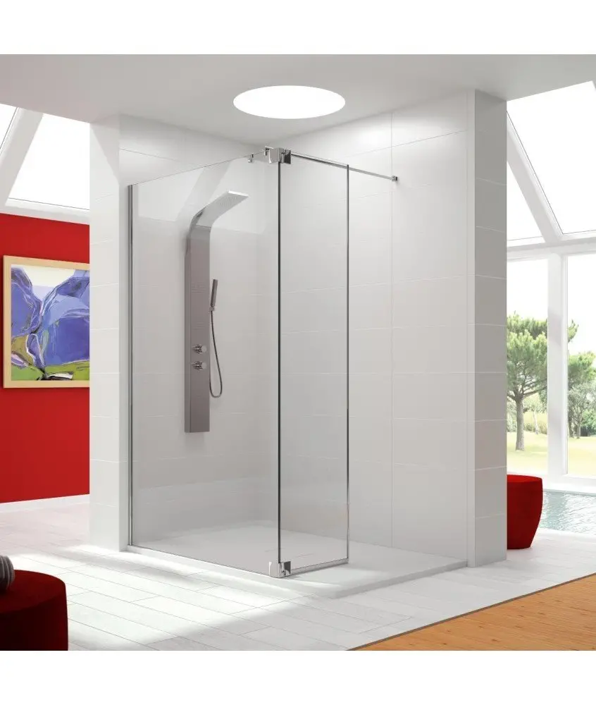 Paroi de douche fixe et pivotante série Fresh Kassandra en Melonbath | Écrans de salle de bains | Offres