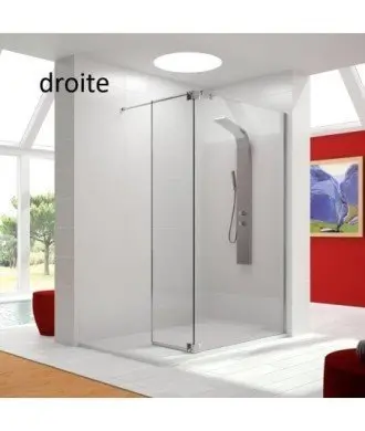 Paroi de douche 1 fixe + 1 pivotant | série Fresh modèle FR423