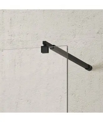 Paroi de douche fixe plus porte pivoante noir Polaris | nouveauté