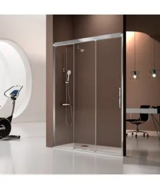 Paroi de douche, une porte fixe et deux portes coulissantes Fénix