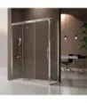 Paroi de douche 1 porte fixe et 2 portes coulissantes avec côté fixe Fénix