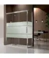Paroi de douche 1 porte fixe et 2 portes coulissantes avec côté fixe Fénix