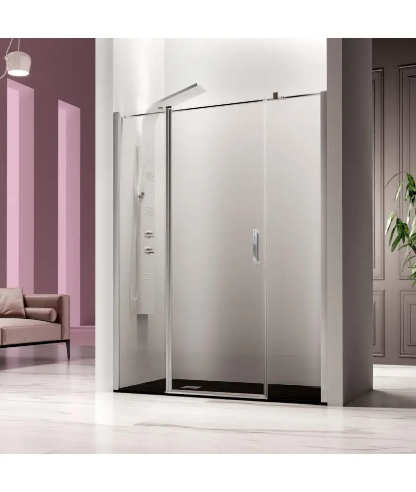 Paroi de douche avec porte centrale pliante et barre parallèle Nardi Kassandra en Melonbath | Écrans de salle de bains | Offres