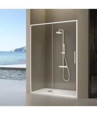 Paroi de douche fixe et coulissante en blanc Delta Kassandra en Melonbath | Écrans de salle de bains | Offres