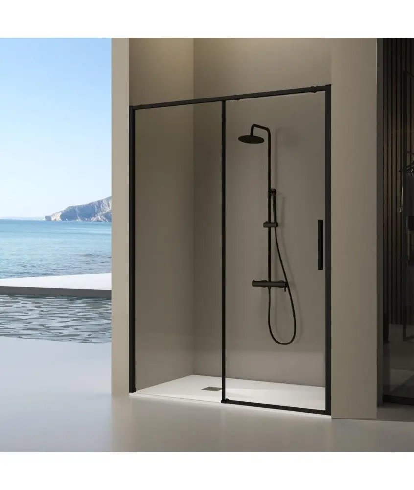 Paroi de douche fixe et coulissante en noir Delta Kassandra en Melonbath | Écrans de salle de bains | Offres