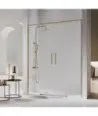Façade de douche 2 fixes et 2 coulissantes or brossé | Melonbath