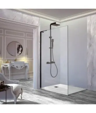 Paroi de douche fixe noire Fresh Kassandra en Melonbath | Écrans de salle de bains | Offres