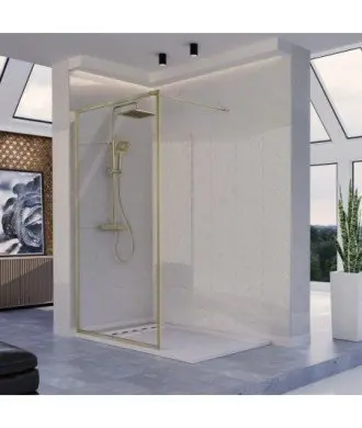 Paroi de douche fixe or brossé Fresh Kassandra en Melonbath | Écrans de salle de bains | Offres