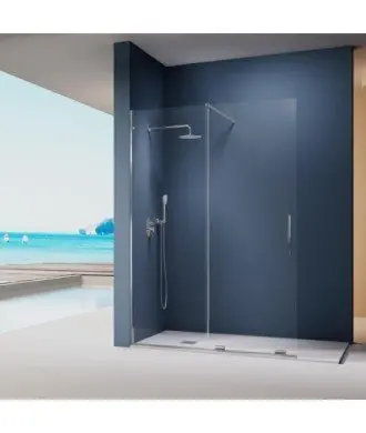 Paroi de douche fixe et coulissante en l'air Moka | Envoi gratuit