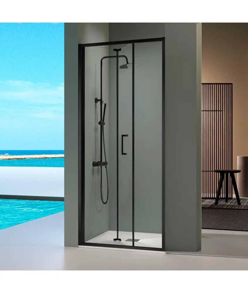 Paroi de douche noir pliante Prisma Kassandra en Melonbath | Écrans de salle de bains | Offres