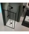 Paroi de douche noir mat pliante Prisma | offre avec livraison gratuite