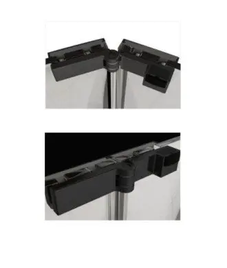 Paravent de salle de bain rectangulaire noir pliable Prisma