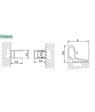 Paroi de douche fixe plus porte coulissante Volare