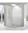 Paroi de douche fixe en or brossé | Envoi gratuit