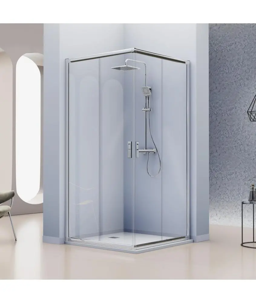 Paroi de douche angulaire coulissante modèle Siena Paroi de douche angulaire coulissante Siena Kassandra en Melonbath | Écrans de salle de bains | Offres