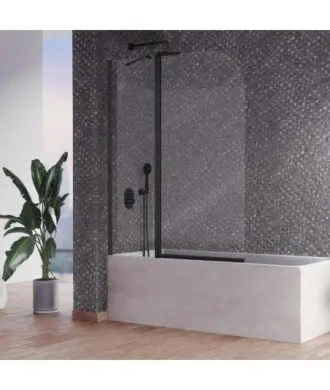 Pare-baignoire fixe noir plus pivotante Rita Kassandra en Melonbath | Écrans de salle de bains | Offres