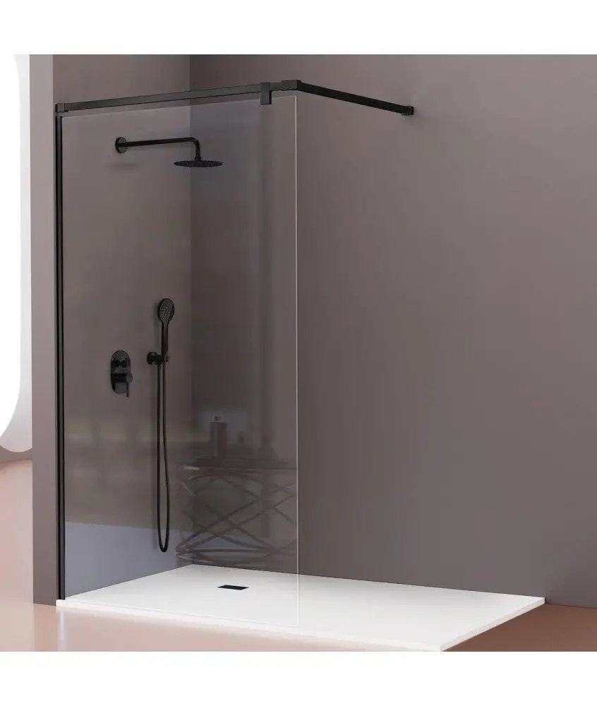Paroi de douche noir fixe Salomon 90 Kassandra en Melonbath | Écrans de salle de bains | Offres