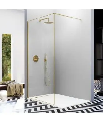 Paroi de douche fixe or brossé Fresh Arena Kassandra en Melonbath | Écrans de salle de bains | Offres