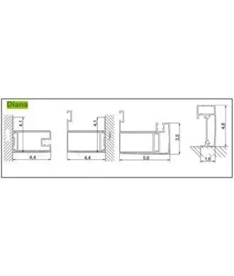 Paravent rectangulaire 2 Fixe + coulissant Diana DI103 Kassandra