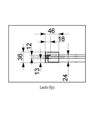 Paroi de douche angulaire coulissante en or brossé Glasé