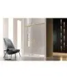 Paroi de douche en or brossé avec 2 panneaux fixes + 2 portes coulissantes Glasé