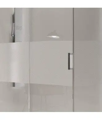 Paravent en or brossé avec façade fixe et coulissante + côté fixe Glasé