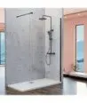 Paroi de douche noire avec un seul panneau fixe Fresh