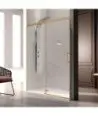 Paroi de douche en or brossé 1 fixe + 1 porte coulissante