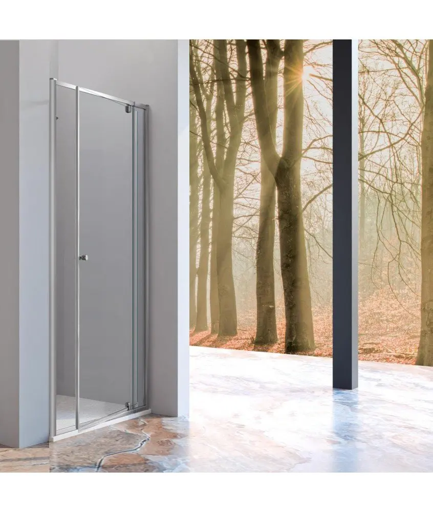 Écran fixe plus un vantail pivotant et pliant Pivot | PV503 16 Paroi de douche fixe + porte battante pivotante Pivot Kassandra en Melonbath | Écrans de salle de bains | Offres