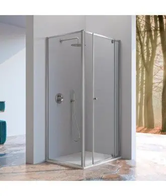 Paroi de douche rectangulaire battante pivotante avec latéral fixe Pivot