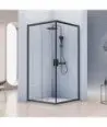 Paroi de douche angulaire noire coulissante Siena