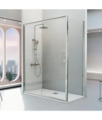 Paroi de douche compacte fixe + porte coulissante Siena