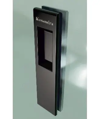 Paroi de douche compacte noire fixe + porte coulissante Siena