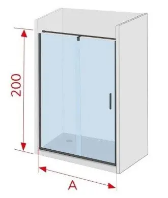 Paroi de douche fixe et coulissante sans profil Moka