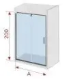 Paroi de douche fixe et coulissante sans profil Moka