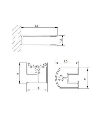 Paroi de douche noire fixe et pivotante Giro