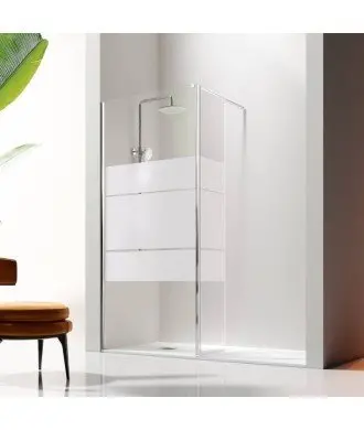 Paroi de douche noire fixe et pivotante Giro