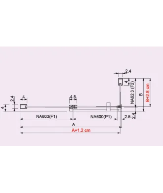 Paroi de douche rectangulaire fixe et pivotante noire or Nardi