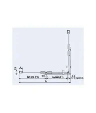 Paroi de douche angulaire noir 2 fixes et 2 pivotante Nardi