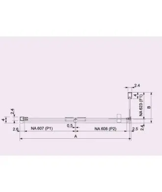 Paroi de douche rectangulaire noir plus côté fixe Nardi | NA307 05