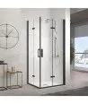 Paroi de douche angulaire pliant noir Nardi
