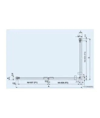 Paroi de douche noir angulaire rabattable et pivotante noire Nardi
