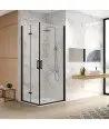 Paroi de douche noir angulaire rabattable et pivotante noire Nardi