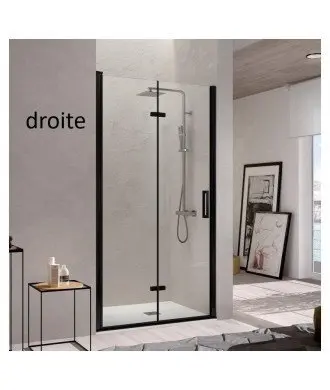 Paroi de douche pliante noire avec charnières Nardi