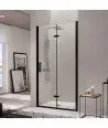 Paroi de douche pliante noire avec charnières Nardi