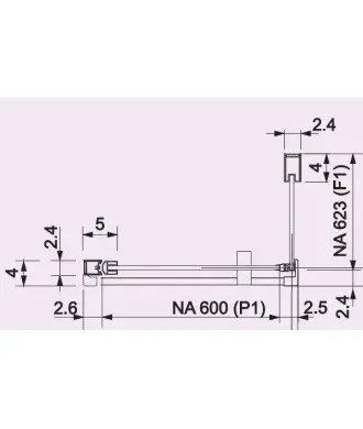 Paroi de douche pliante rectangulaire + côté fixe Nardi