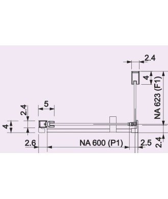 Paroi de douche rectangulaire pivotante or brossé Nardi