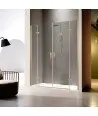 Paroi de douche frontale deux fixes et deux pivotante or brossé