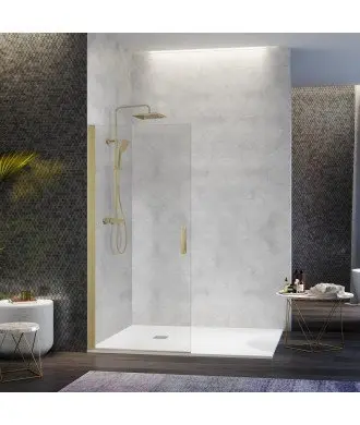 Paroid de douhe or brossé à un battant sans fermeture Nardi Kassandra en Melonbath | Écrans de salle de bains | Offres